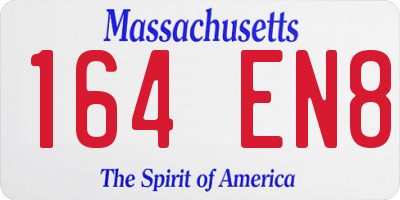 MA license plate 164EN8