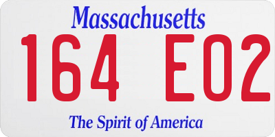 MA license plate 164EO2