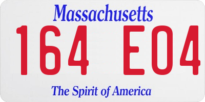 MA license plate 164EO4