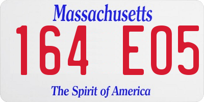 MA license plate 164EO5
