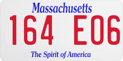 MA license plate 164EO6