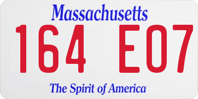 MA license plate 164EO7