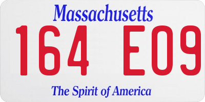 MA license plate 164EO9