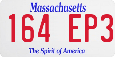 MA license plate 164EP3