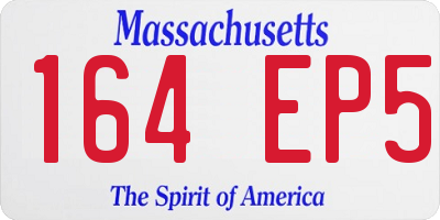 MA license plate 164EP5
