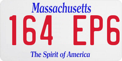 MA license plate 164EP6