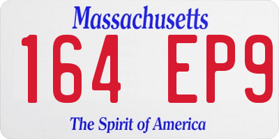 MA license plate 164EP9