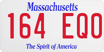 MA license plate 164EQ0