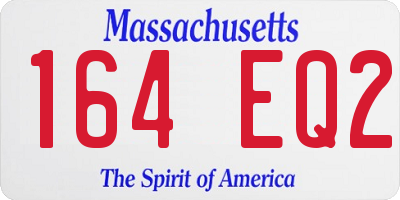MA license plate 164EQ2