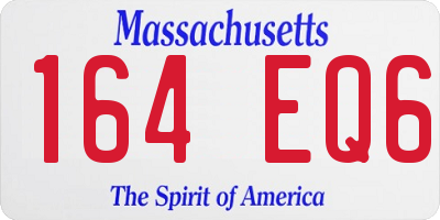 MA license plate 164EQ6
