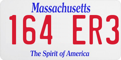 MA license plate 164ER3