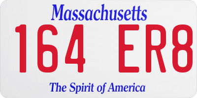 MA license plate 164ER8