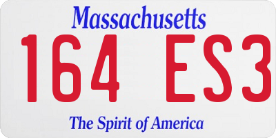 MA license plate 164ES3
