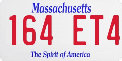 MA license plate 164ET4