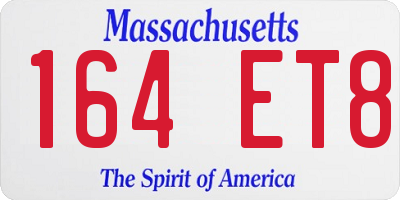 MA license plate 164ET8
