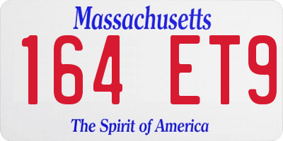 MA license plate 164ET9