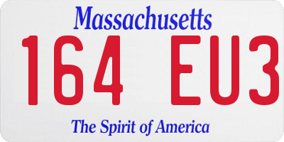 MA license plate 164EU3