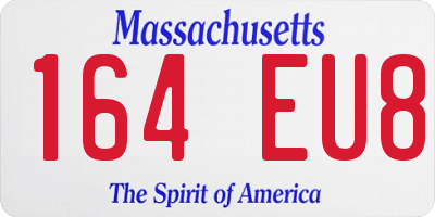 MA license plate 164EU8
