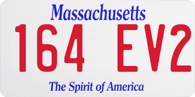 MA license plate 164EV2