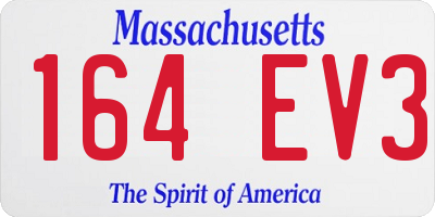 MA license plate 164EV3