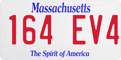MA license plate 164EV4