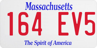 MA license plate 164EV5