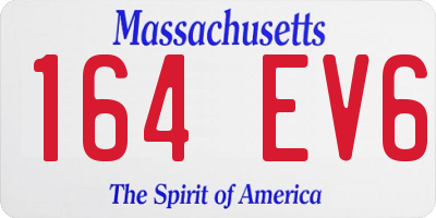 MA license plate 164EV6