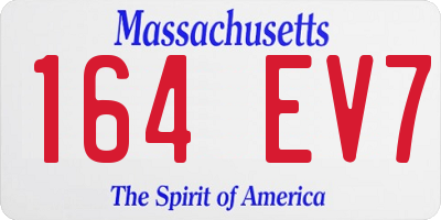 MA license plate 164EV7