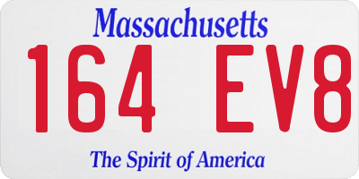 MA license plate 164EV8