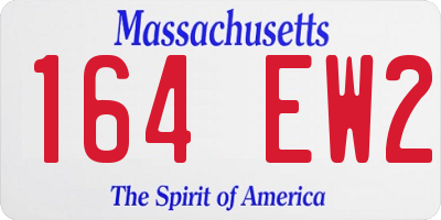 MA license plate 164EW2