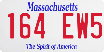 MA license plate 164EW5