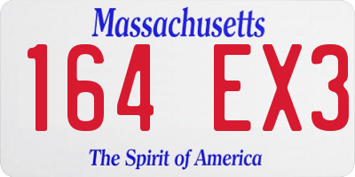 MA license plate 164EX3
