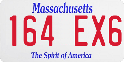 MA license plate 164EX6
