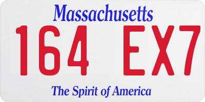 MA license plate 164EX7