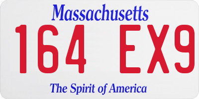 MA license plate 164EX9