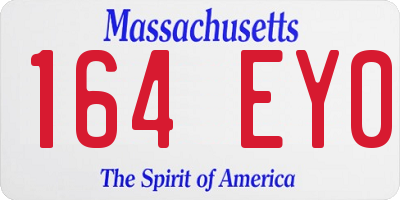 MA license plate 164EY0