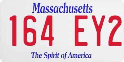 MA license plate 164EY2