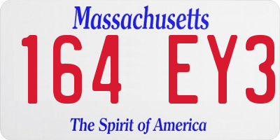 MA license plate 164EY3