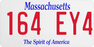 MA license plate 164EY4