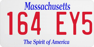MA license plate 164EY5