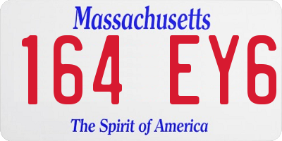 MA license plate 164EY6