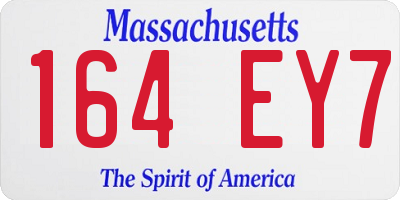 MA license plate 164EY7