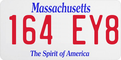 MA license plate 164EY8