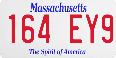 MA license plate 164EY9