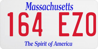 MA license plate 164EZ0