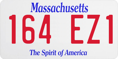 MA license plate 164EZ1