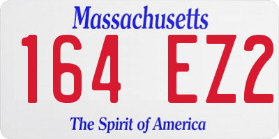 MA license plate 164EZ2