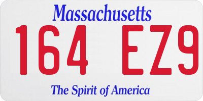 MA license plate 164EZ9