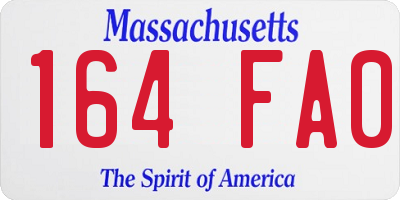 MA license plate 164FA0