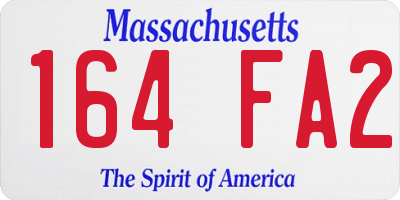 MA license plate 164FA2